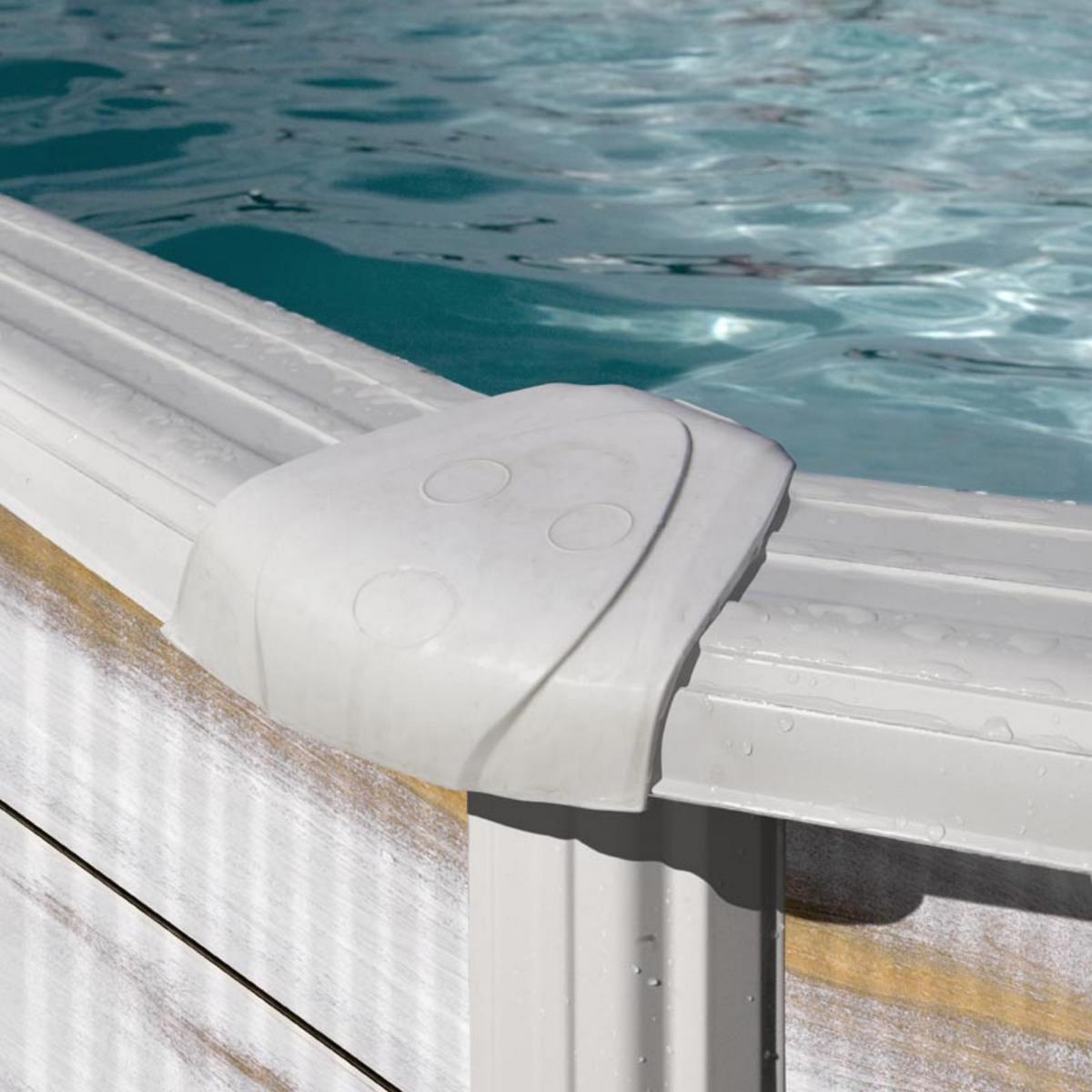 Ensemble piscine ronde GRE look nordique Finlande Ø 300 x 120 cm 