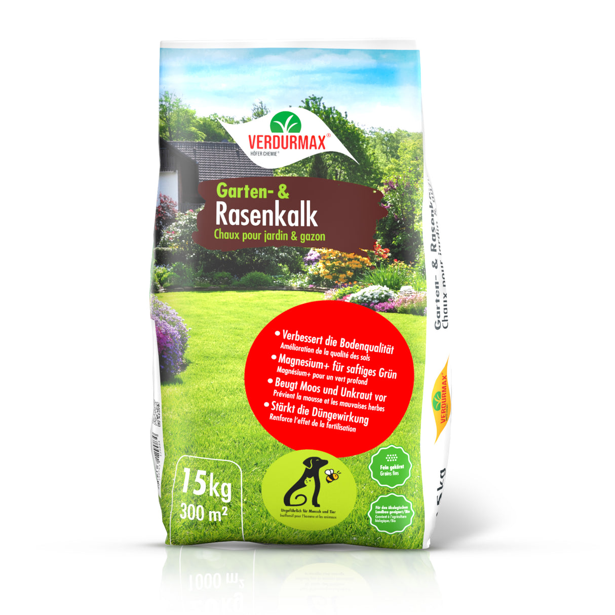 15 kg VERDURMAX® Chaux pour jardin et gazon 