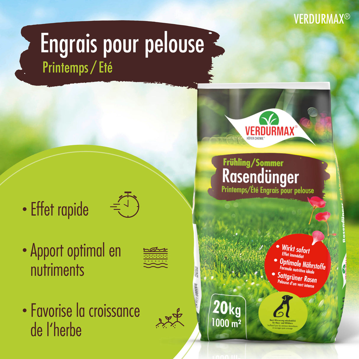 20 kg VERDURMAX® Engrais gazon printemps/été