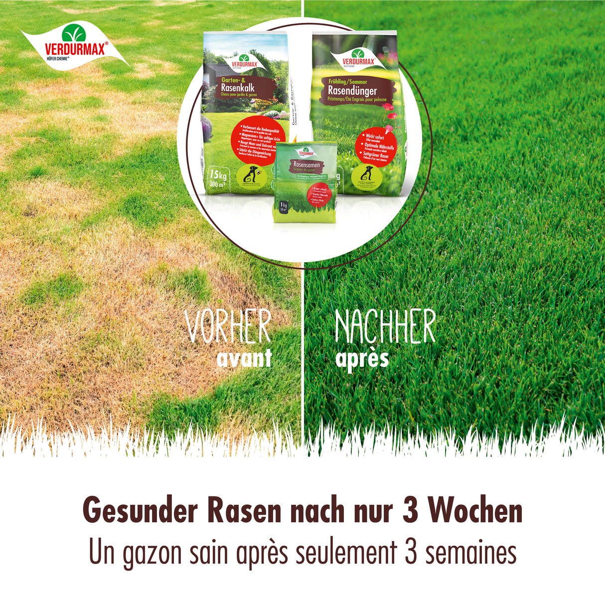 15 kg VERDURMAX® Chaux pour jardin et gazon 