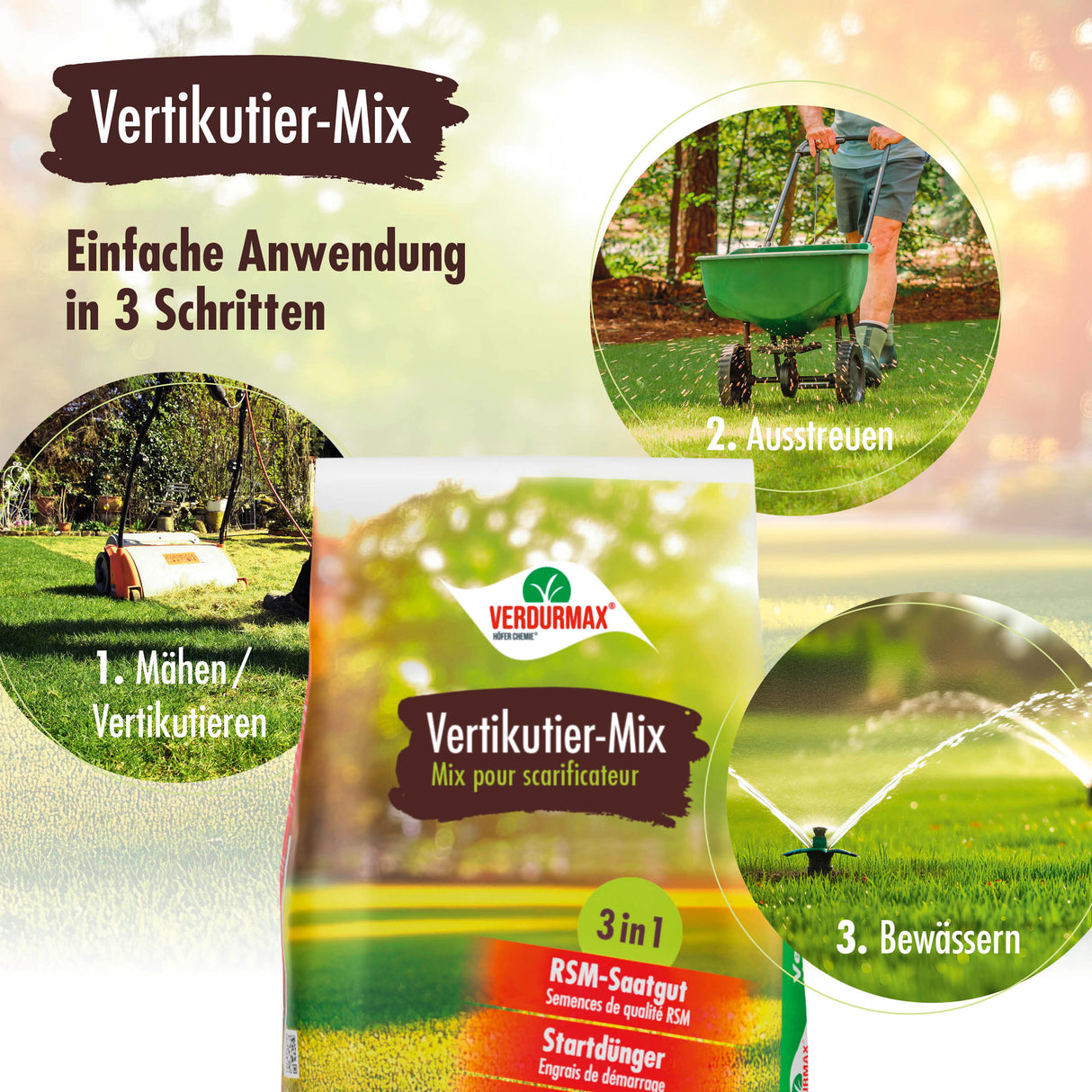 4 kg VERDURMAX® Rasendünger Vertikutier-Mix 3in1