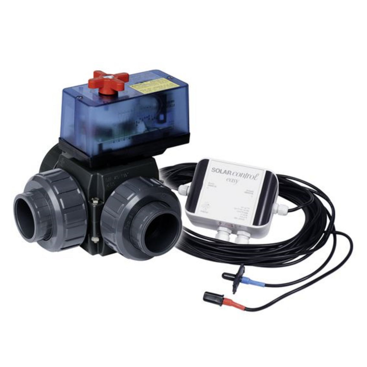 Vanne à boisseau sphérique moteur deux voies PVC 50mm avec température différentielle