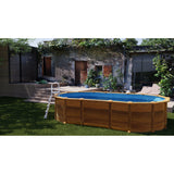 GRE Ovalformbeckenset Holzoptik Amazonia OMEGA 730 x 375 x 132 cm