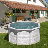 Ensemble piscine ronde GRE look nordique Finlande Ø 240 x 120 cm
