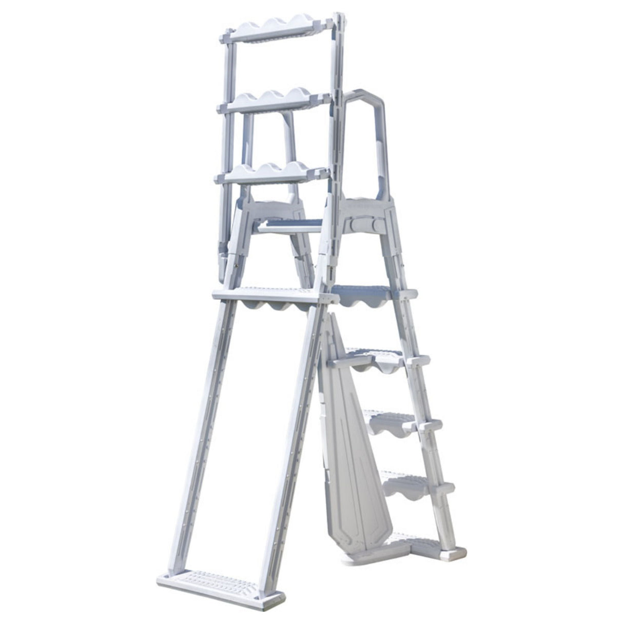 Échelle de sécurité GRE Premium en PEHD pour piscines hors sol - pour hauteurs de piscine 120 cm - 132 cm - Stock B
