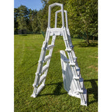 Échelle de sécurité GRE Premium en PEHD pour piscines hors sol - pour hauteurs de piscine 120 cm - 132 cm - Stock B