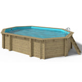 Ensemble piscine en bois OKU EMOTION-FUN ovale 657 cm x 457 cm - hauteur 131 cm