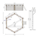 Ensemble de piscine en bois OKU EMOTION-FUN rond 410 cm - hauteur 118 cm
