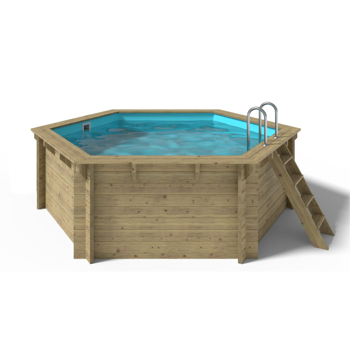 Ensemble de piscine en bois OKU EMOTION-FUN rond 510 cm - hauteur 120 cm