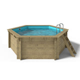 Ensemble de piscine en bois OKU EMOTION-FUN rond 510 cm - hauteur 120 cm
