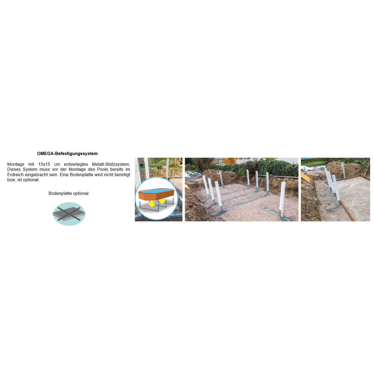 GRE Pool Komplettset aus Echtholz Bambu 2 Oval 535 x 335 x 136 cm