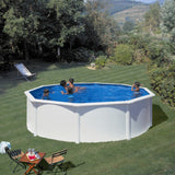 Ensemble piscine ronde GRE aspect acier Fidji Ø 460 x 120 cm 