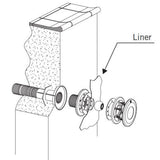 Traversée murale ABS pour buse d'entrée Multiflow Manchon adhésif 50 mm sur 2" AG pour piscine liner 