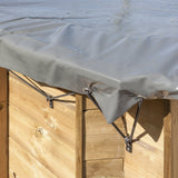 Bâche d'hiver GRE 580g/m² pour piscine rectangulaire en bois véritable Mango